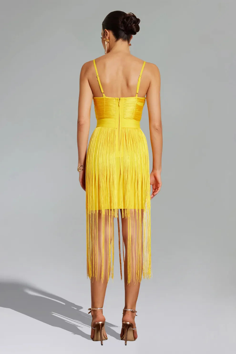 Dizzt V Neck Fringe Dress