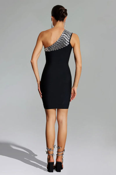 Sagona Diamante One Shoulder Mini Dress