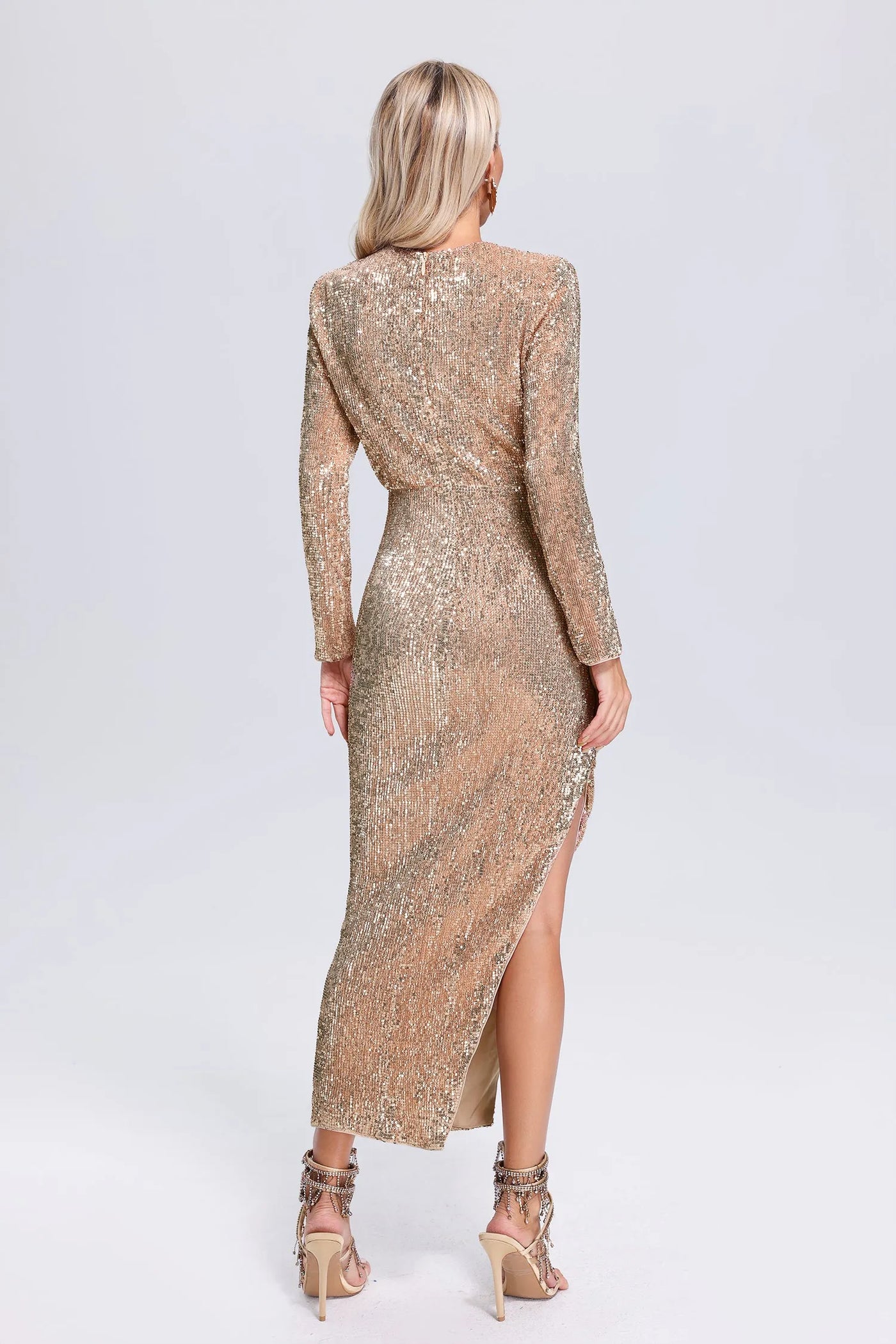 Oberta Cutout Sequin Maxi Dress