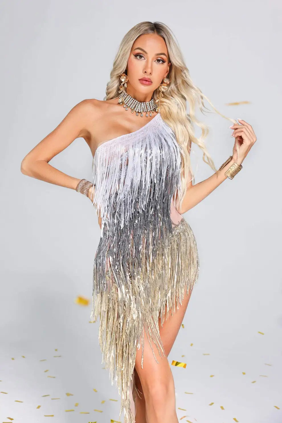 Lisbon Gradient Tassel Dress