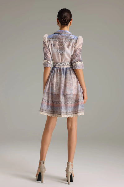 Lasa Lace Printed Mini Dress